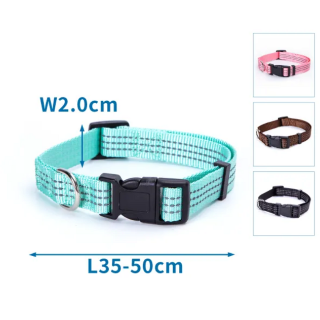 obojok nylonový s reflexnými pruhmi 2,0 cm 01-